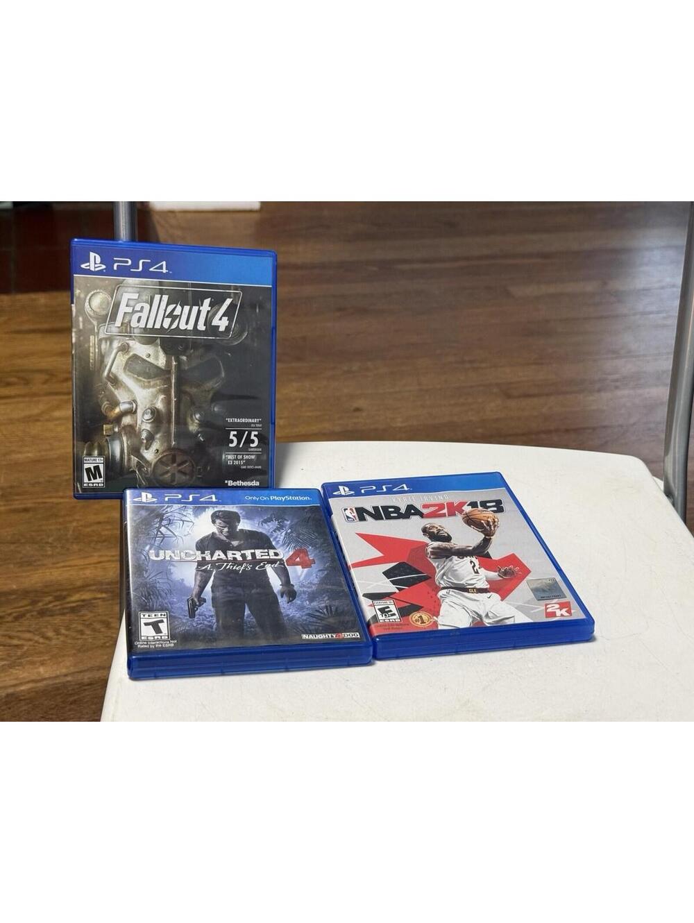 PS4 Games , Fall Out 4, Uncharted 4, NBA 2k 18, Good Condition